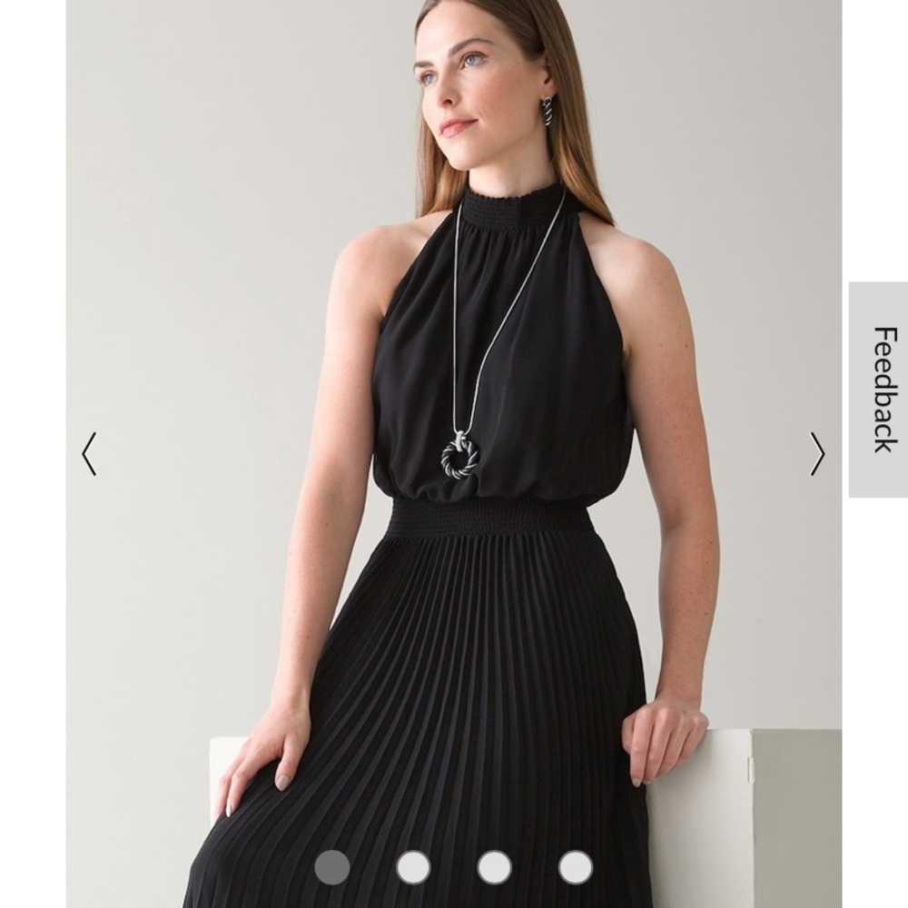 WhiteHouse BlackMarket Sleeveless Smock Waist Pleated Midi Dress - New w/ Tags